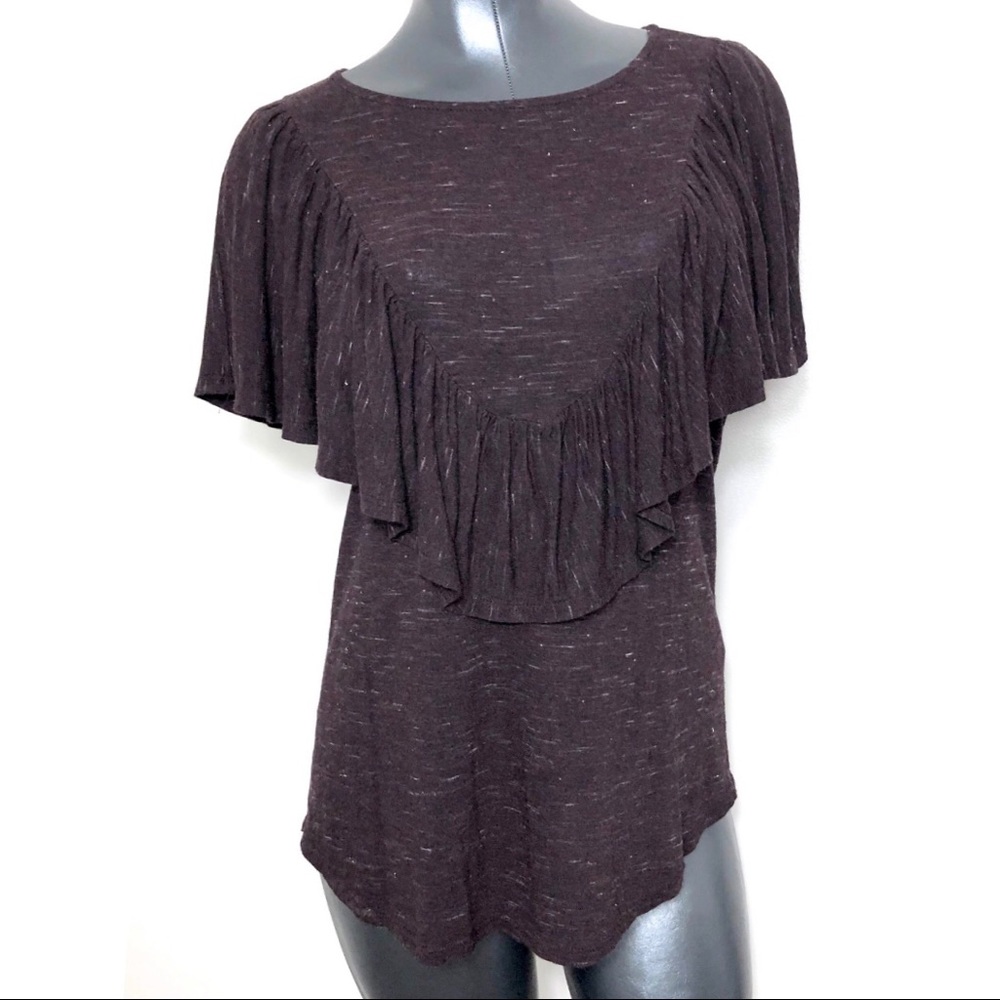 Dolan Ruffle Poncho Inspired Top Blouse